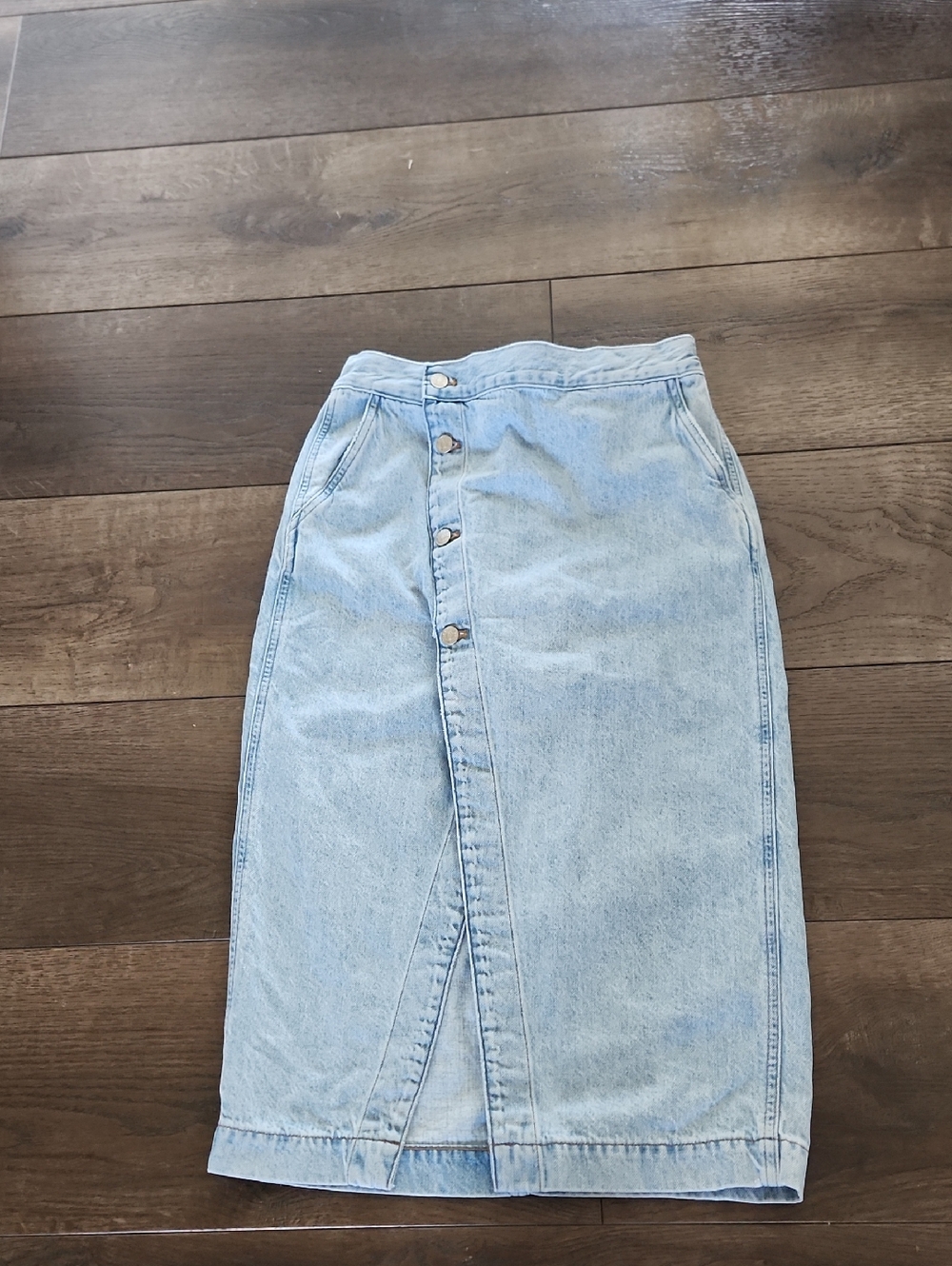 Madewell Rigid A-Line Midi Denim Jean Skirt 27 Woodley Washโ Country Western